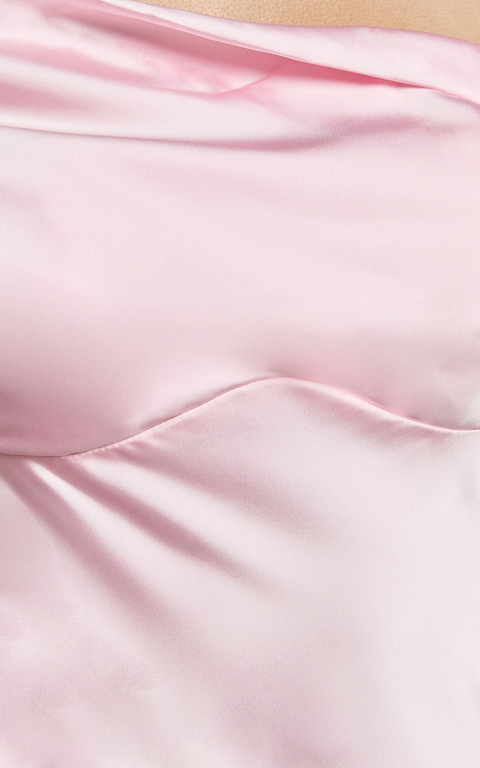 Alexia Midi Dress - One Shoulder Bust Slip Dress in Soft Pink
