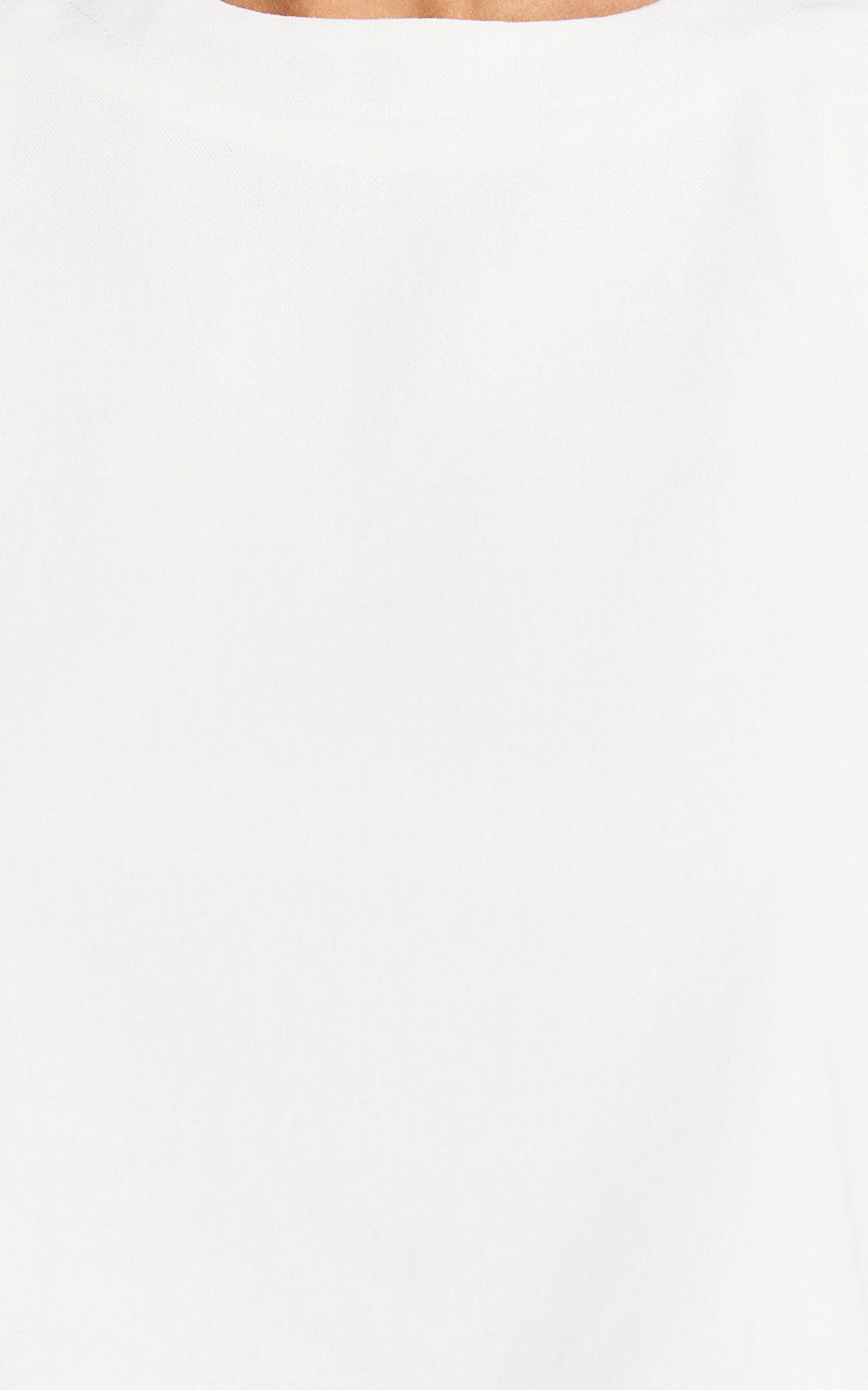 Vicky Top - Linen Shift Key Hole Crop Top in White