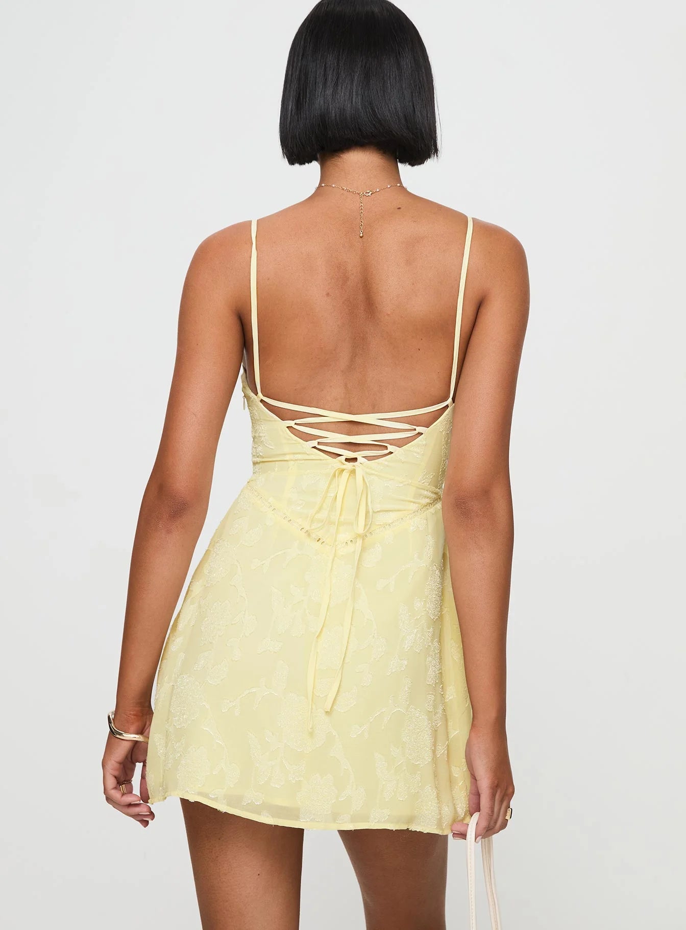 South Of France Mini Dress Yellow Petite