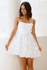 Ethereal Blossom Mini Dress White