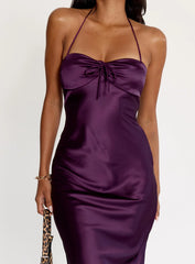 Fireproof Halter Maxi Dress Plum