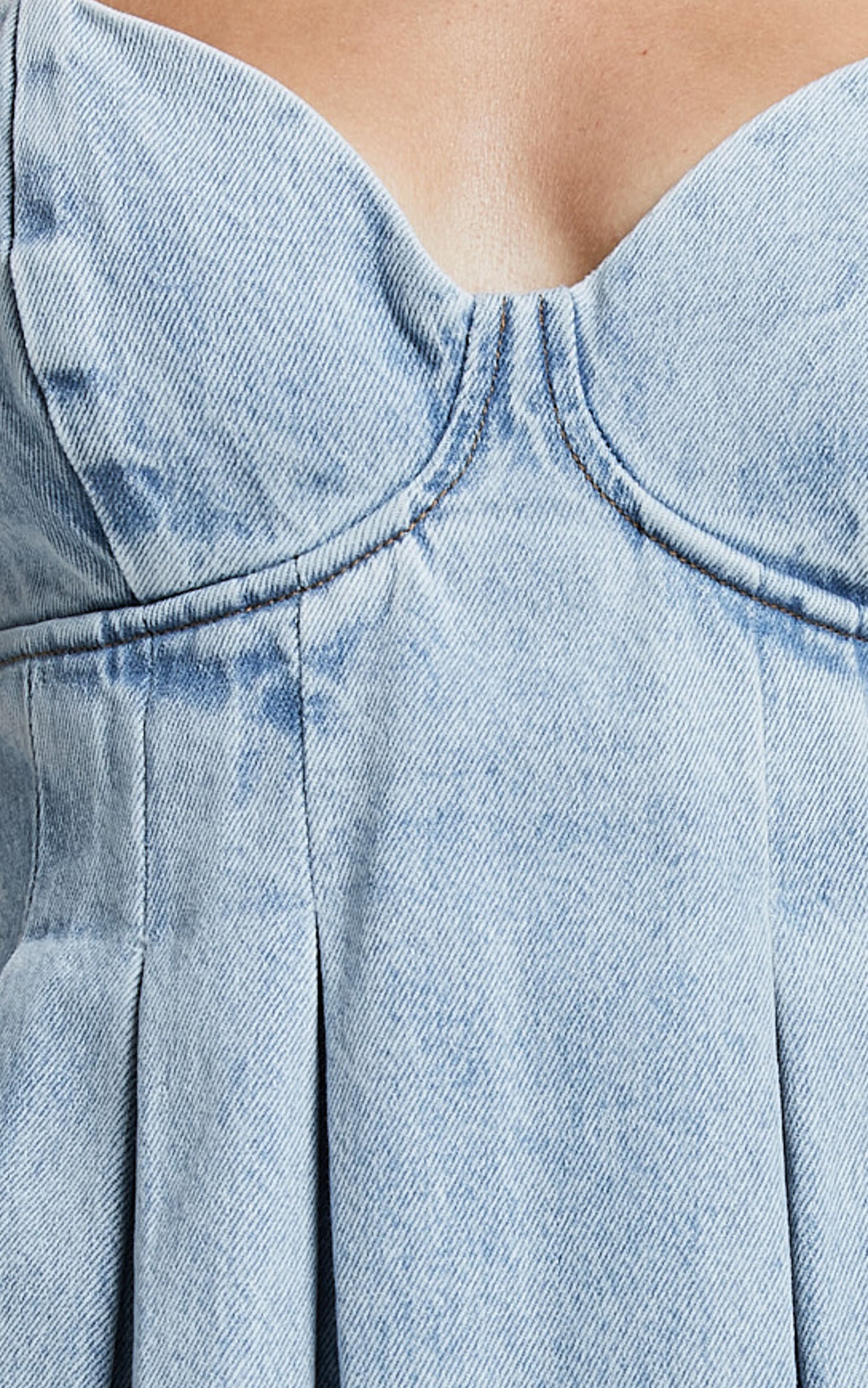 Amalie The Label - Addrianna Recycled Cotton Denim Cami in Light Blue Wash