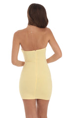 Double Twist Cutout Dress in Yellow