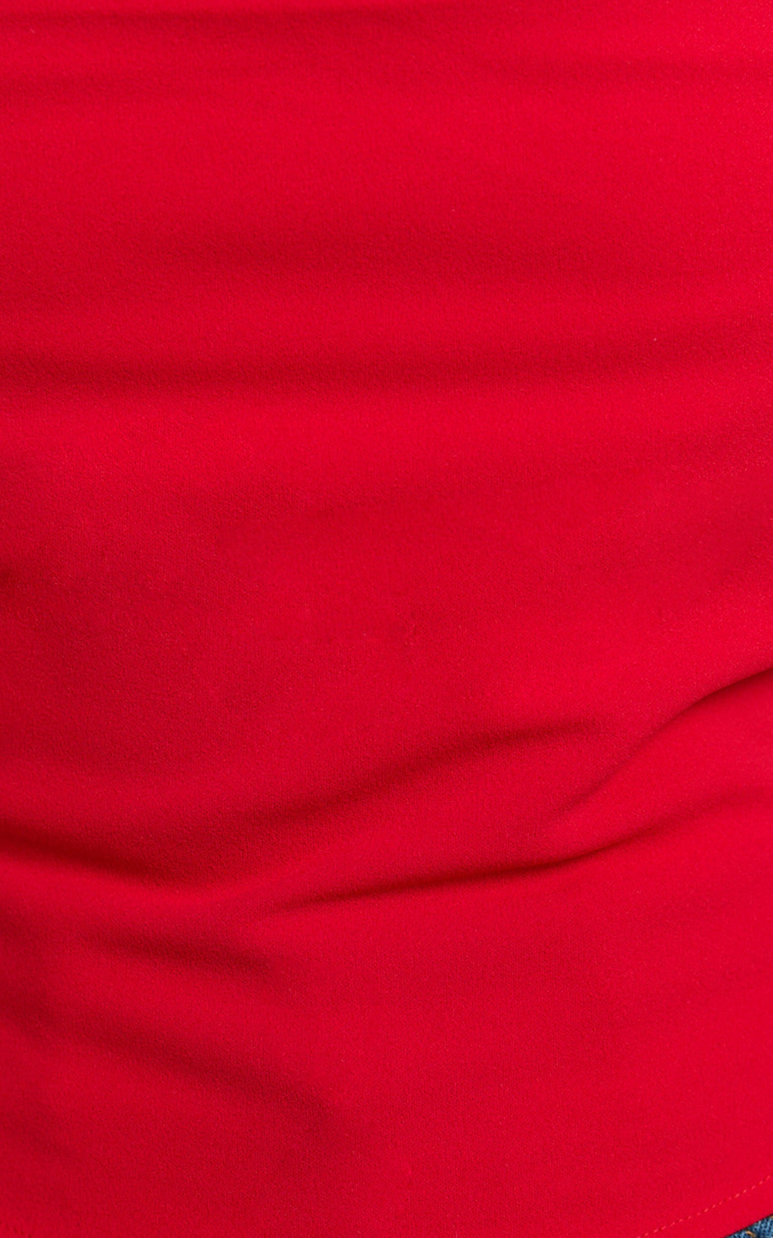 Donna Top - Cowl Neck Corset Top in Red