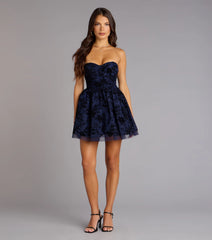 Velvet Nights Strapless Skater Dress