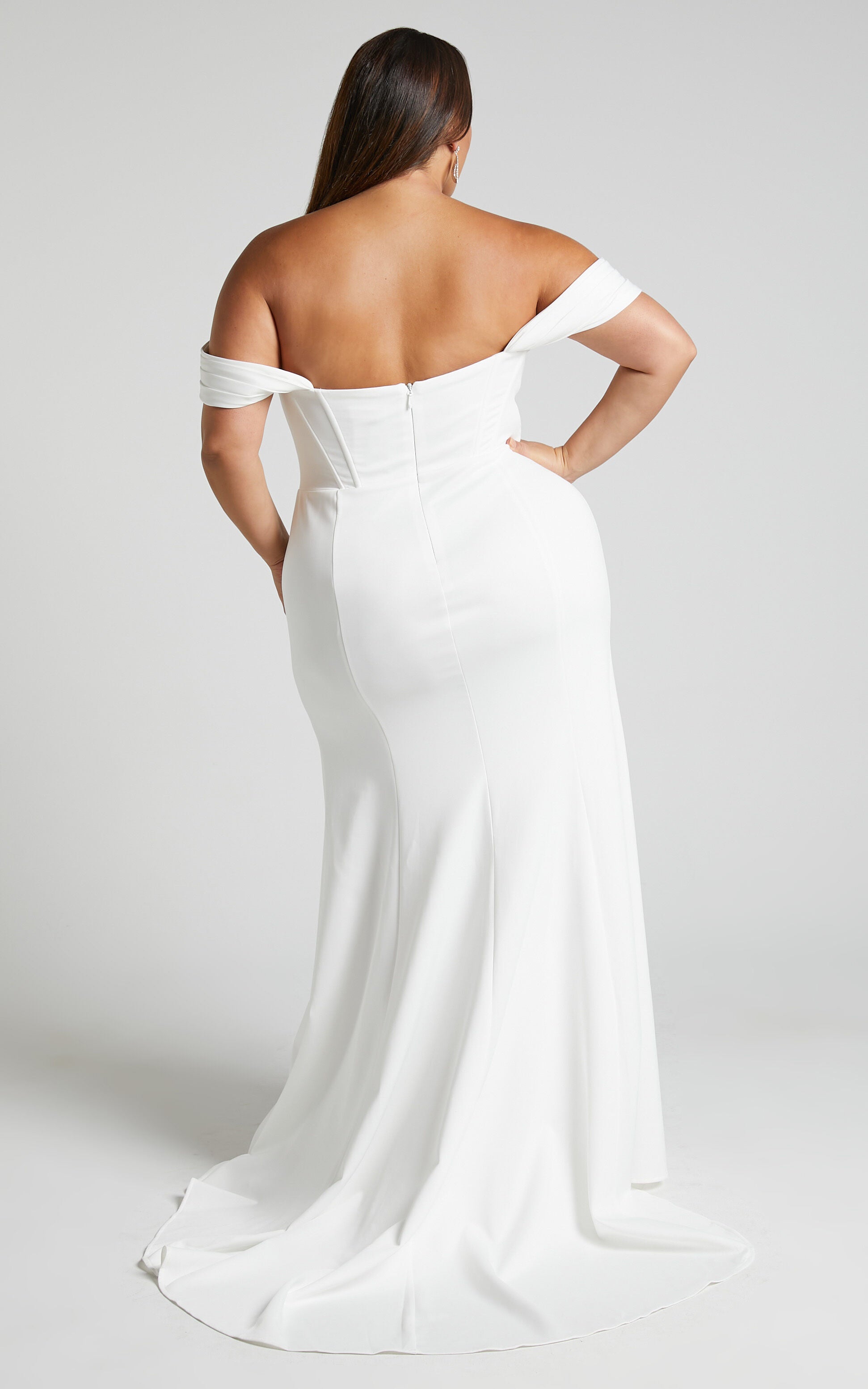 Ynes Bridal Gown - Off Shoulder Corset Split Gown in Ivory