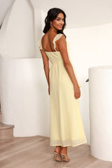 Chasing Seasons Frill Maxi Dress Yellow