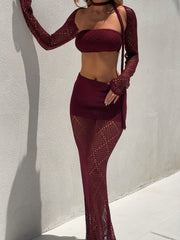 Madeira Maxi Skirt Burgundy