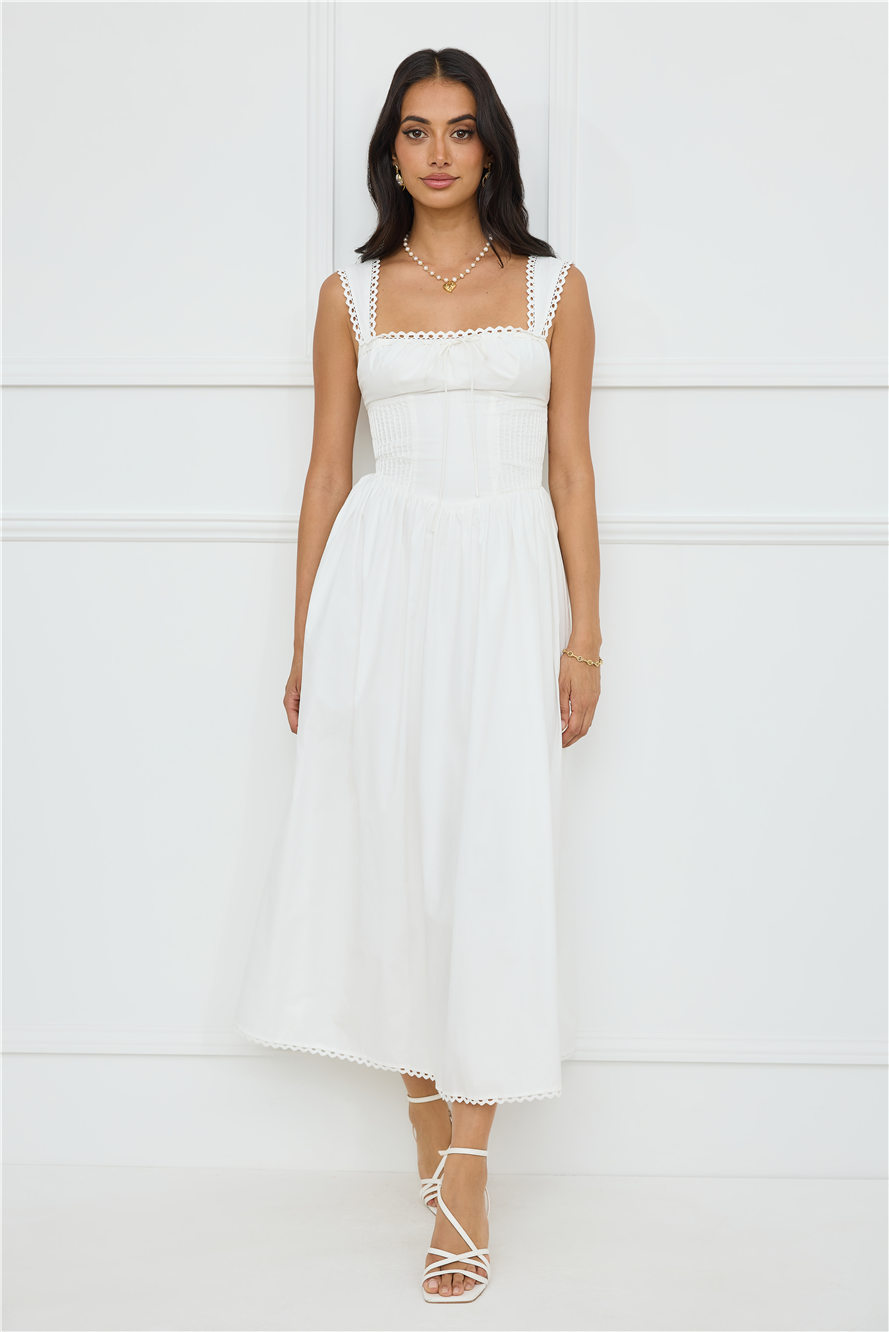 Luxe Serene Midi Dress White