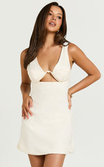 Amalie The Label - Rainey Bustier Bias Cutout Mini Dress in Ivory