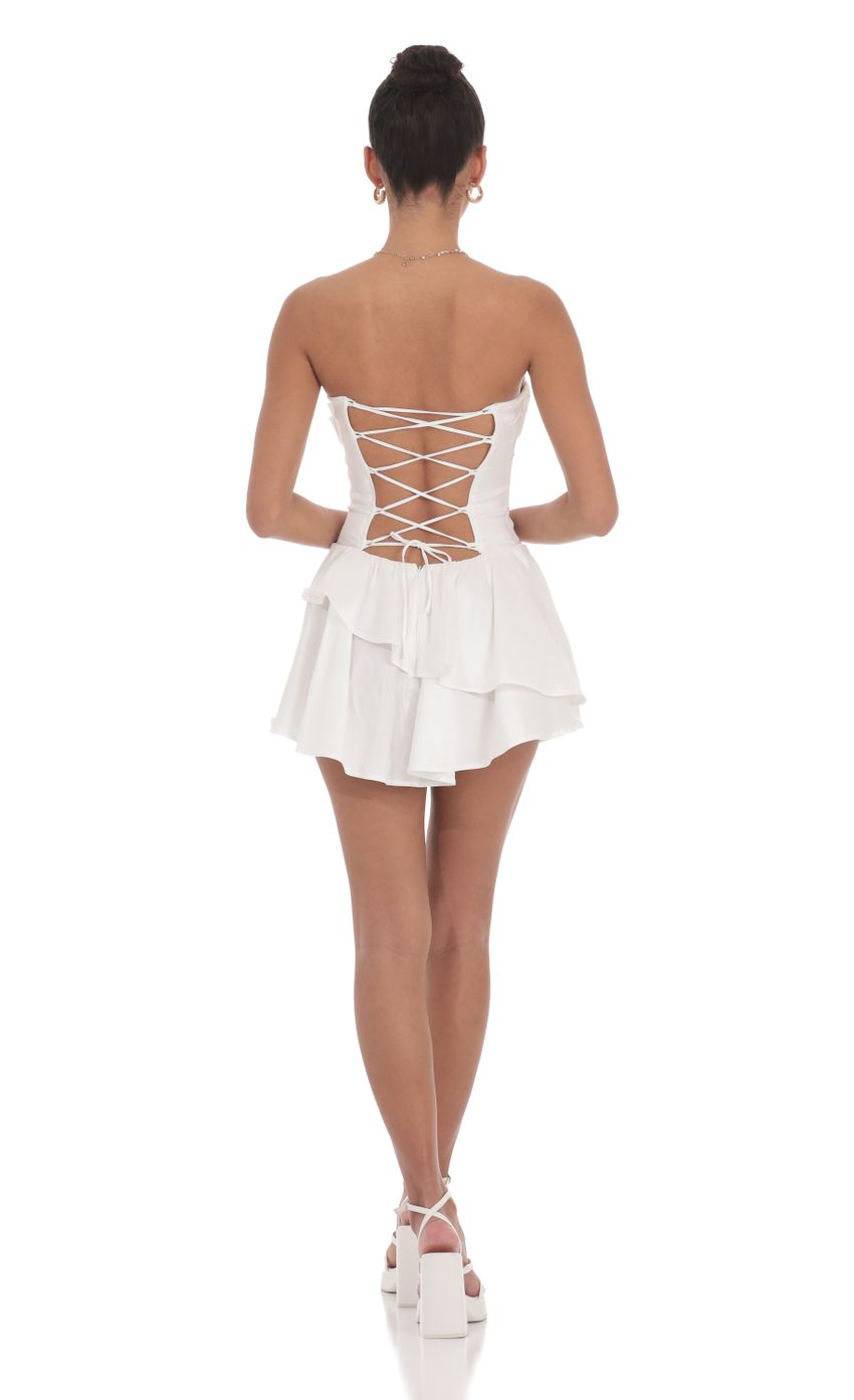 Corset Strapless Dress in White