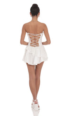 Corset Strapless Dress in White