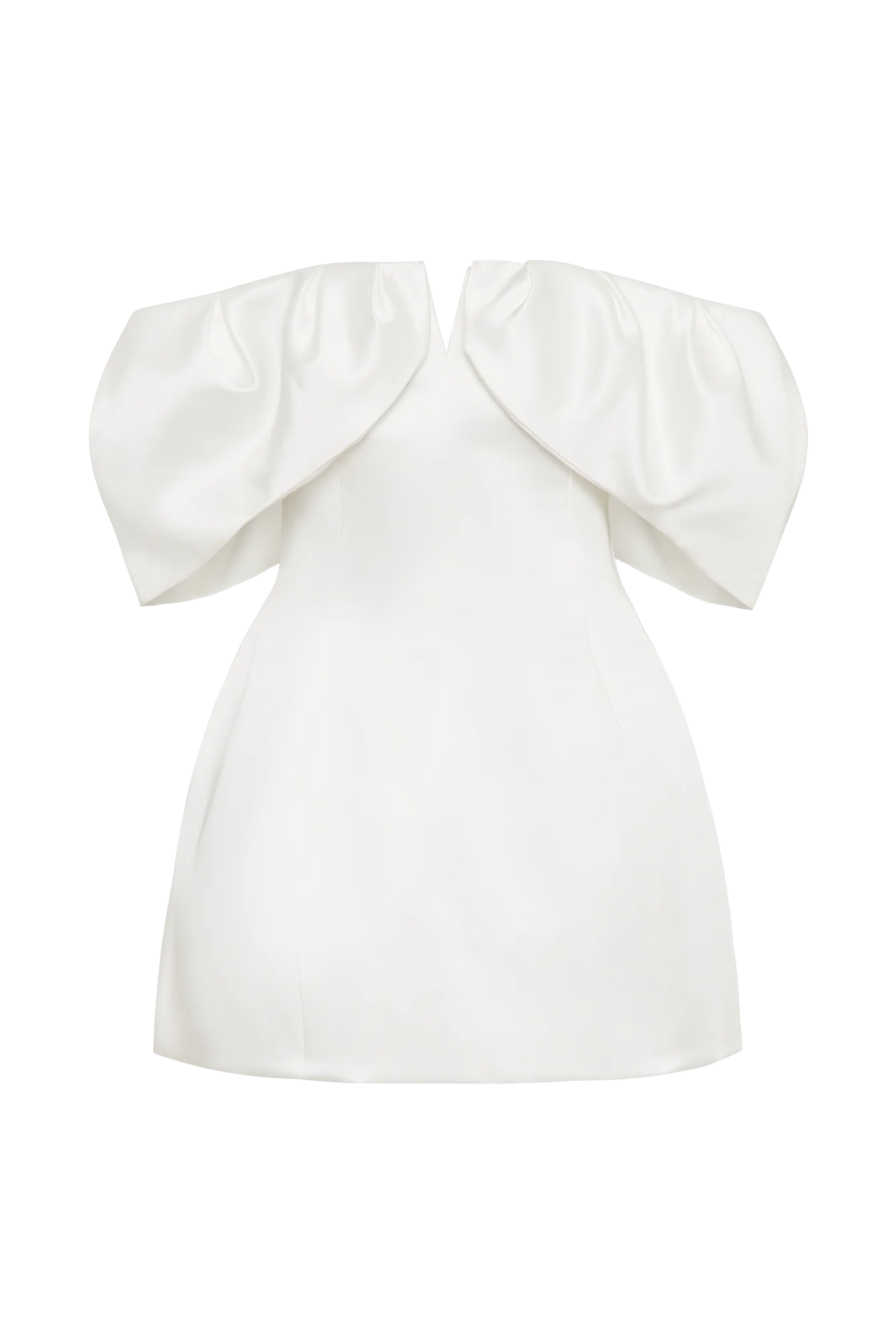 Portia Off Shoulder Satin Corset Dress - White