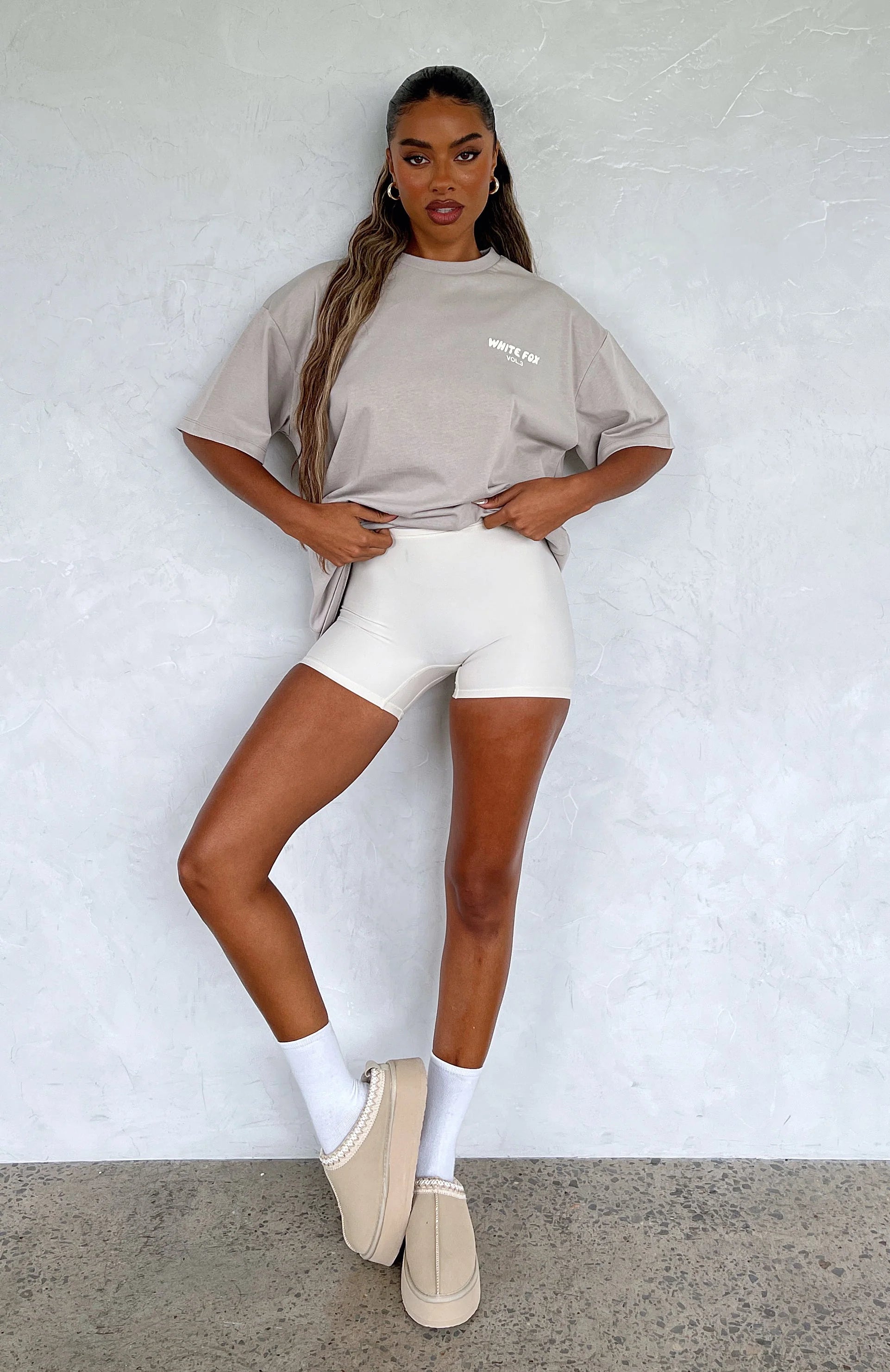 Offstage Back Graphic Oversized Tee Grey