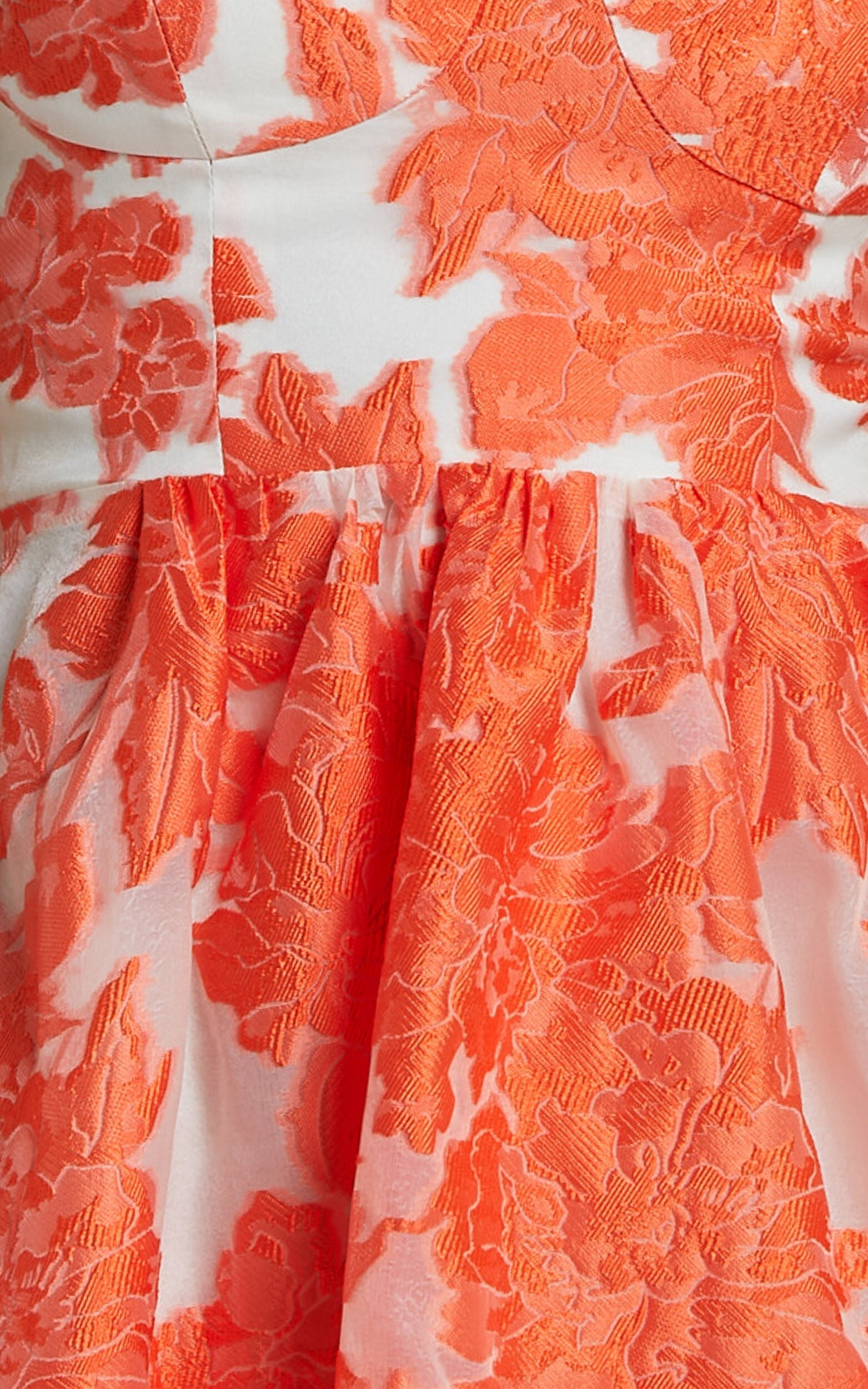 Brailey Midi Dress - Aline Corset Detail Dress in Orange