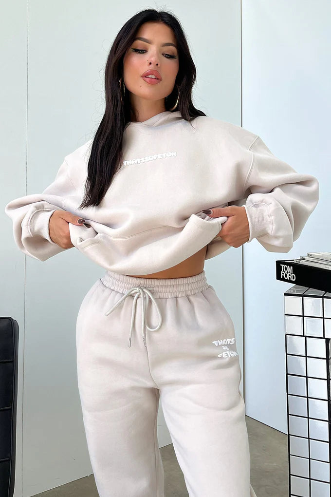 With Love Always Oversized Hoodie - Bone