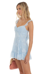 Chiffon Floral Dress in Blue