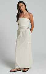 Runaway The Label - Picilo Long Midi Skirt in Stone