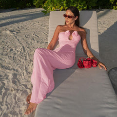 Pink Maxi Dress With Flowers