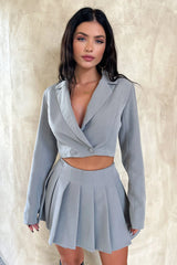 Windsor Cropped Blazer - Grey