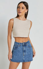 Loxley Top - Tie Up Top in Natural