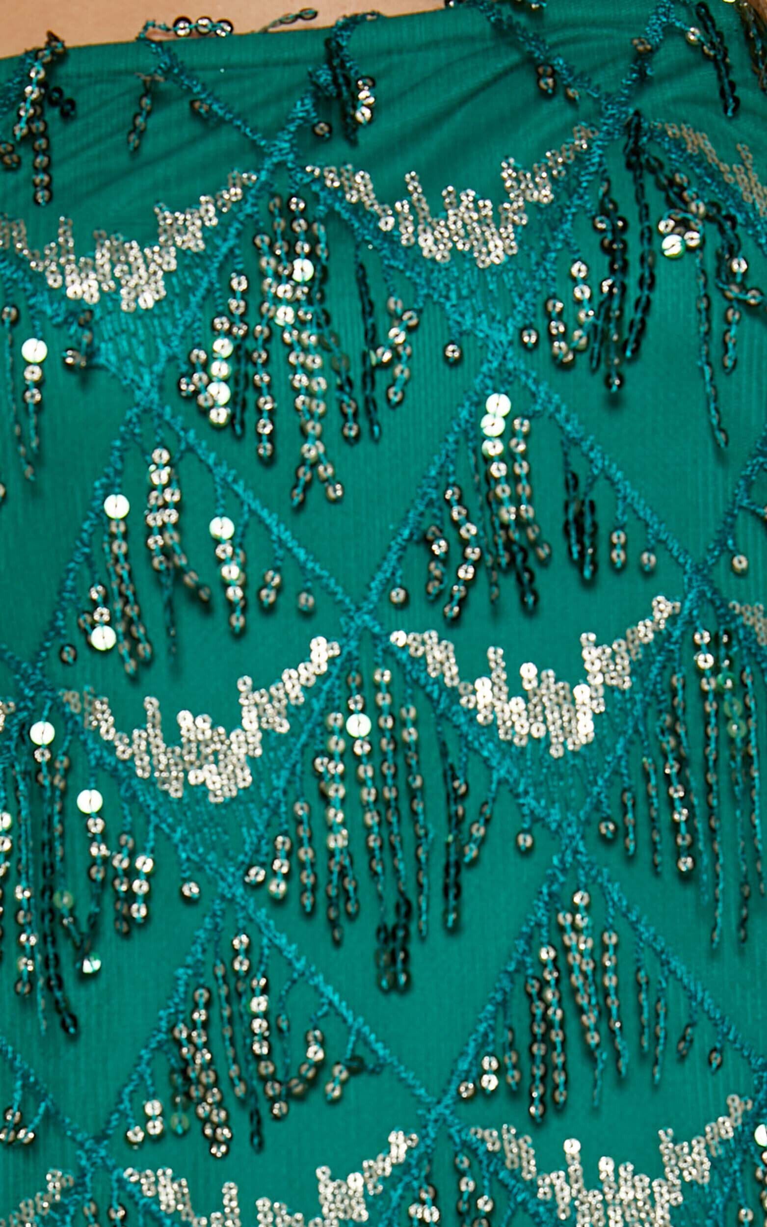 Shook Mini Dress - Cami Sequin Fringe Dress in Emerald Sequin