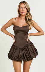 Lioness - Dollhouse Mini Dress in Coffee