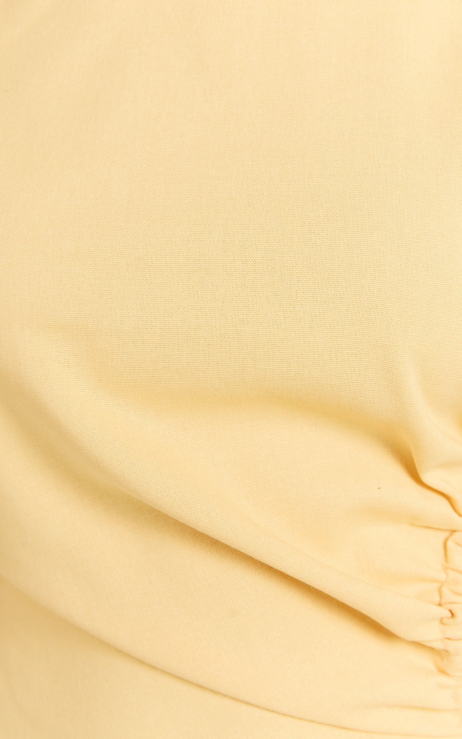 Samira Mini Dress - Ruched Cut Out Linen Dress in Lemon