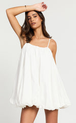 Marites Mini Dress - Bubble Mini Dress in White