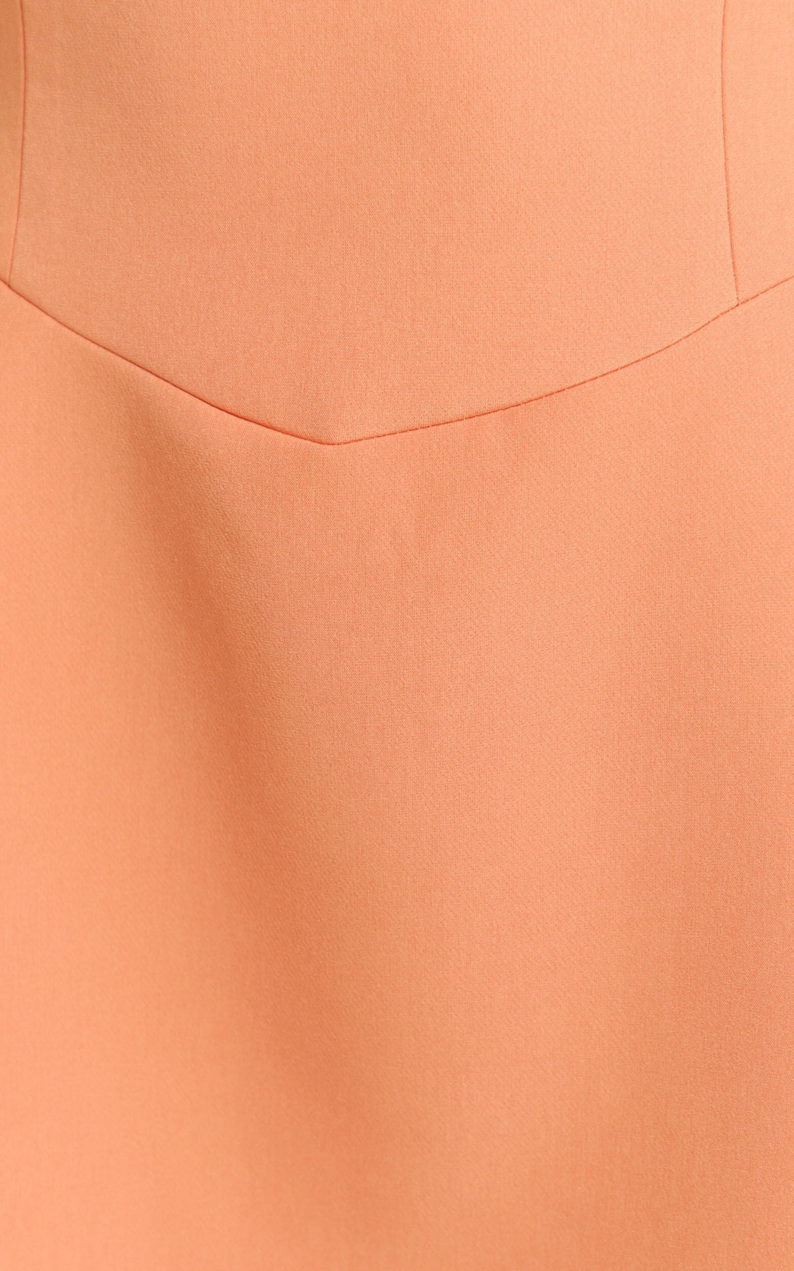 Sakura Mini Dress - Square Neck Wide Strap Corset Waist A Line Skirt Dress in Orange