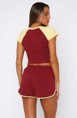No Reason Baby Tee Burgundy