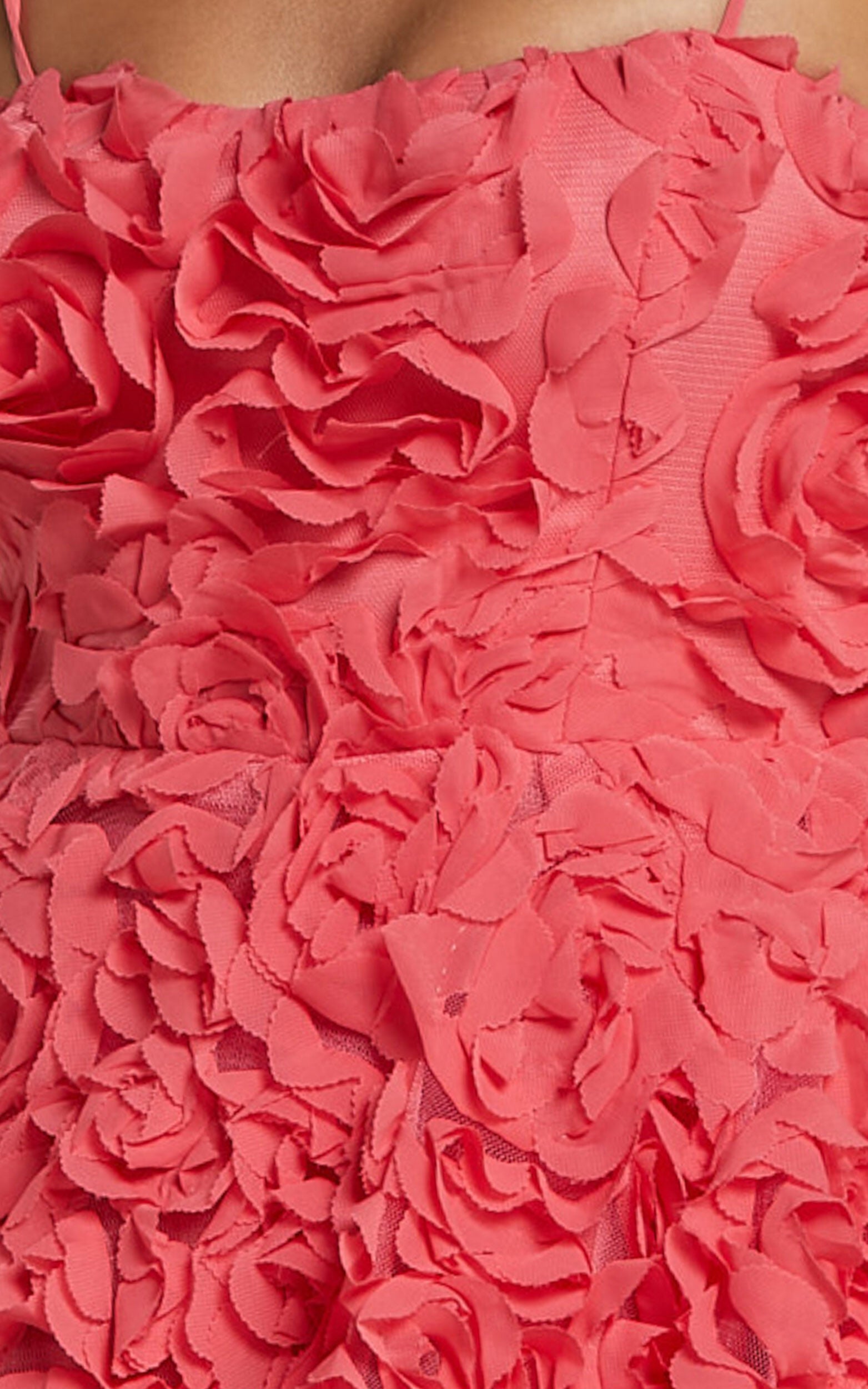 Alvia Mini Dress - 3d Flower Full Skirt Dress in Hot Pink