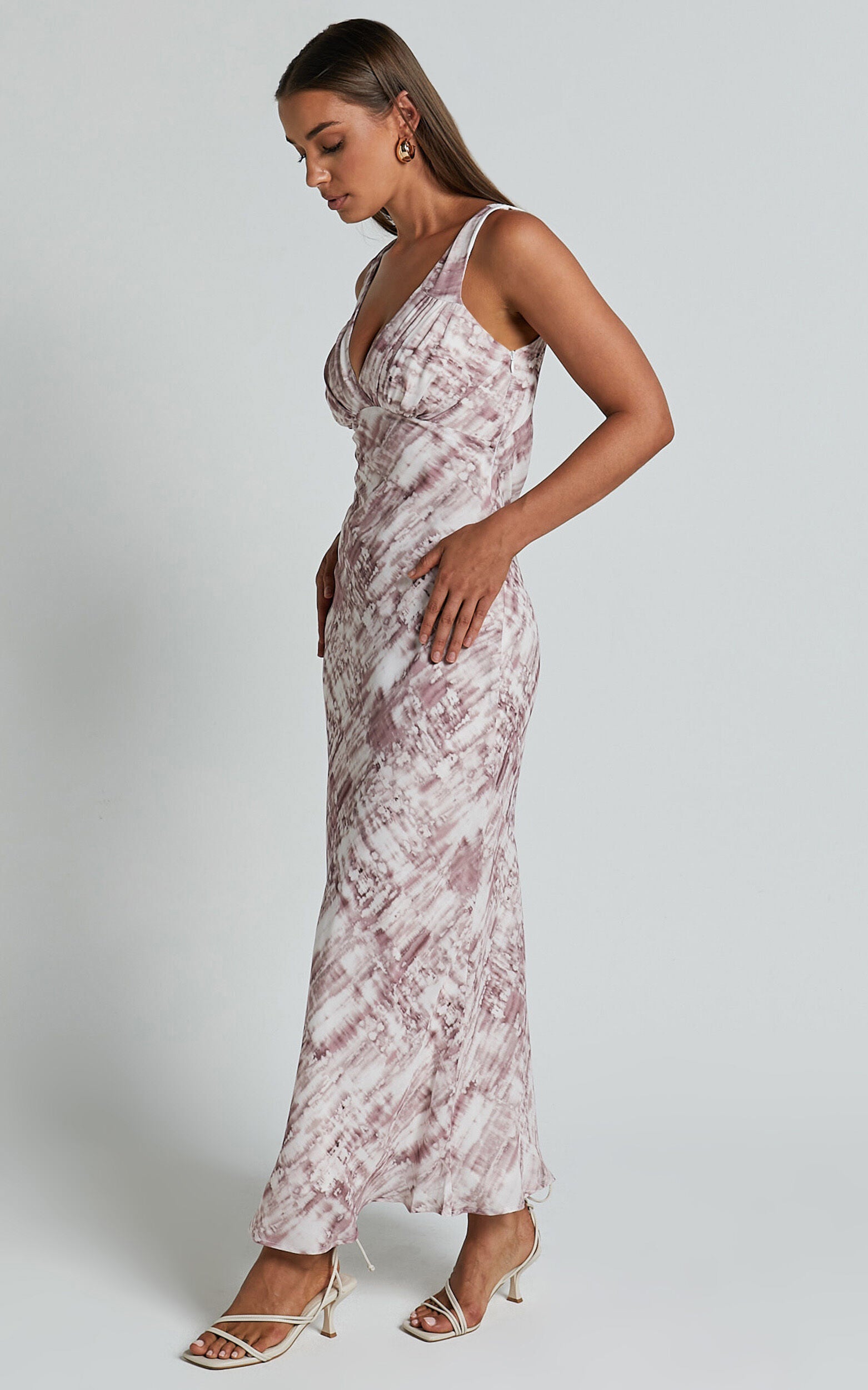 Ahye Midi Dress - V Neck Sleeveless in Arizona Blur