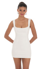 Open Back Bodycon Dress in White