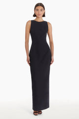 Until The Sun Rises Satin Maxi Dress Black