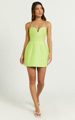 Amalie The Label - Kora Plunge A Line Mini Dress in Citrus