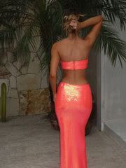 Nelly Maxi Skirt Orange