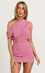 Margie Skirt -  Mini Skirt in Red Gingham