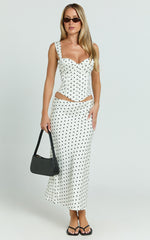 Runaway The Label - Karlita Bustier in White Polka