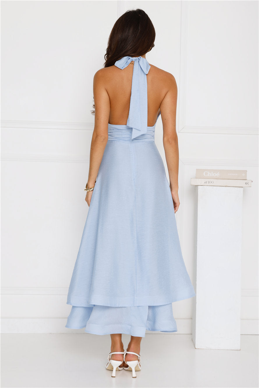 Opal Glow Halter Maxi Dress Blue