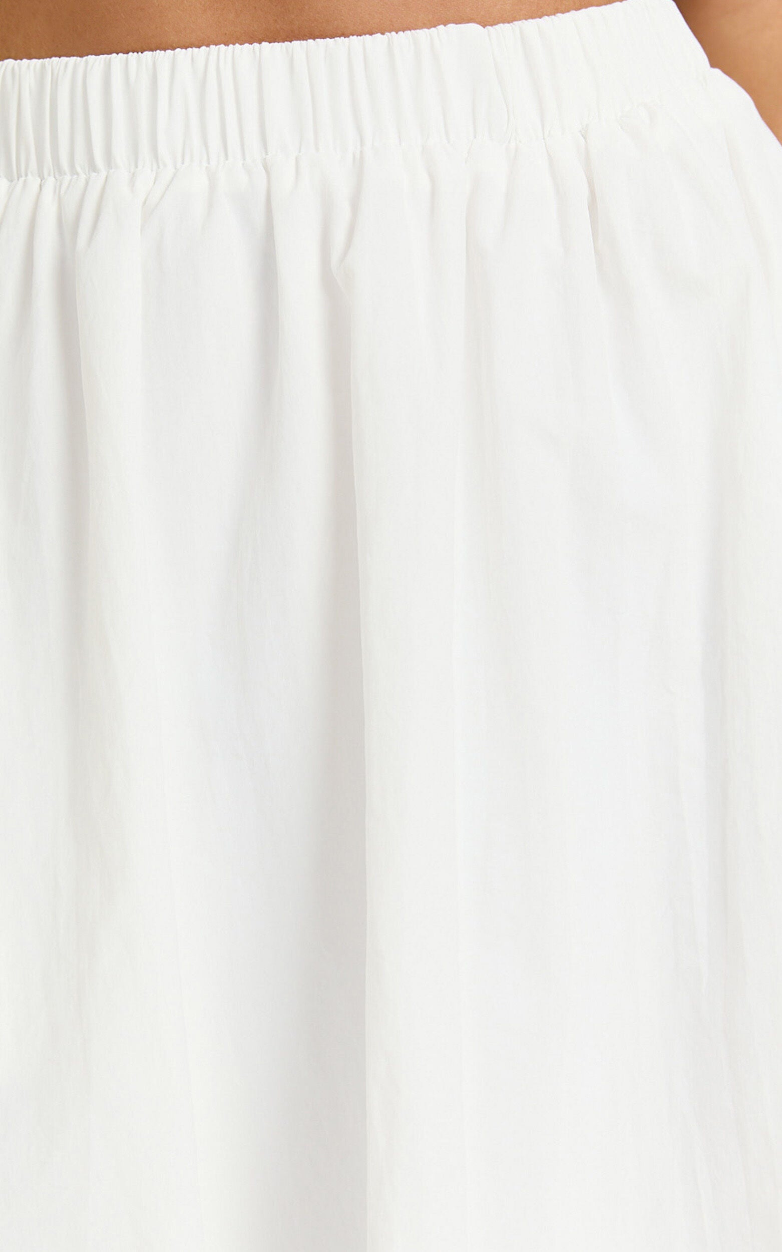 Abbey Midi Skirt - Bubble Hem Skirt in White