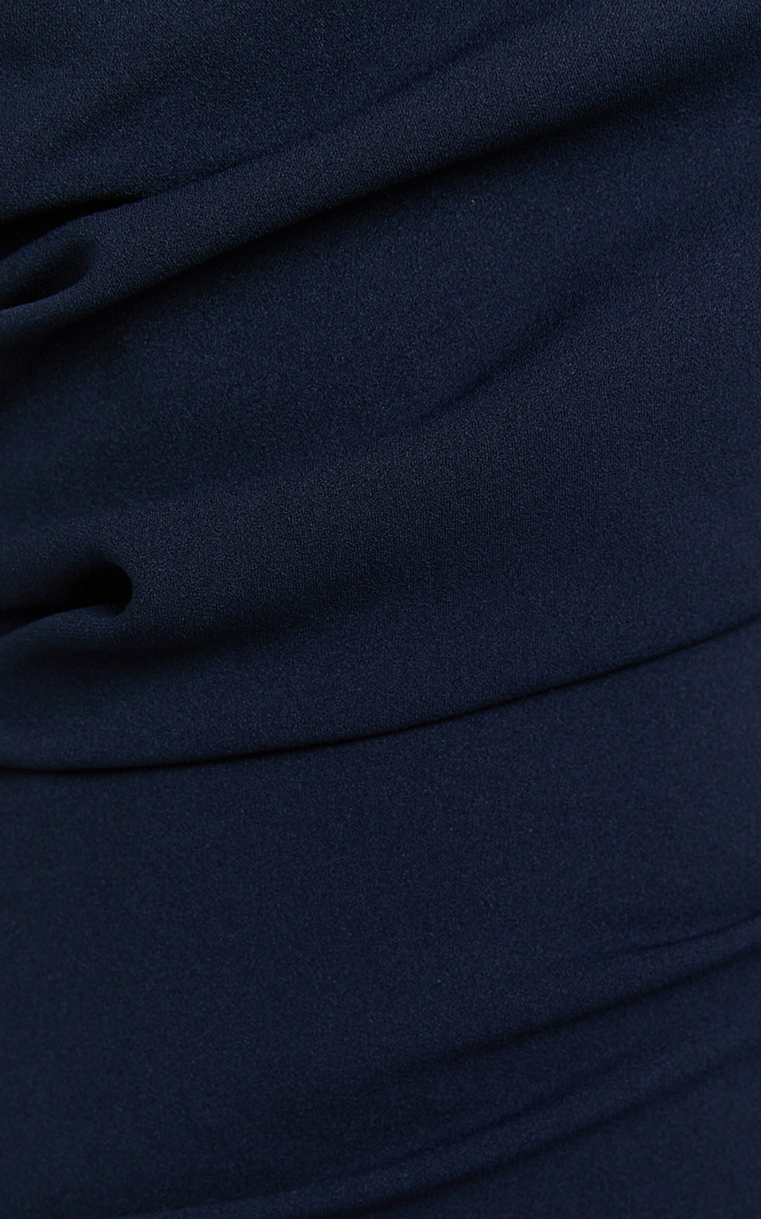 Calanthe Midi Dress - Strapless Tuck Detail Dress in Navy