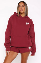 With Love For You Oversized Hoodie Burgundy