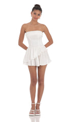 Corset Strapless Dress in White