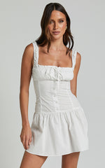 Lioness - Heart Shaped Mini Dress in PORCELAIN