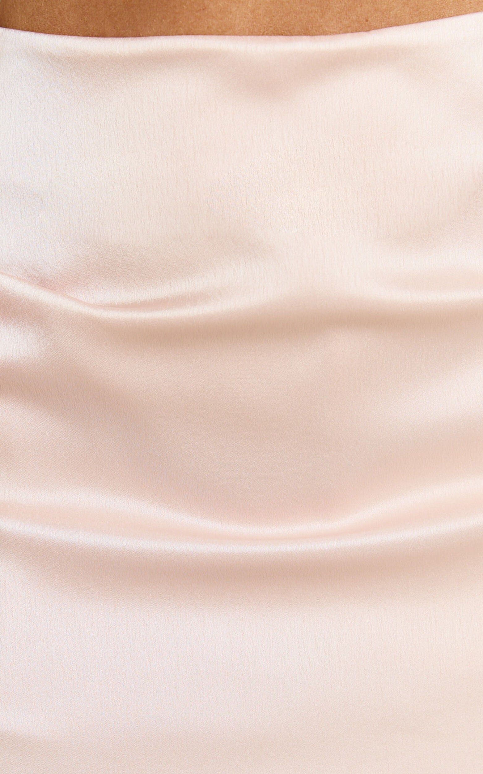 Rylah Mini Skirt - Bow Detail Satin Skirt in Pale Pink