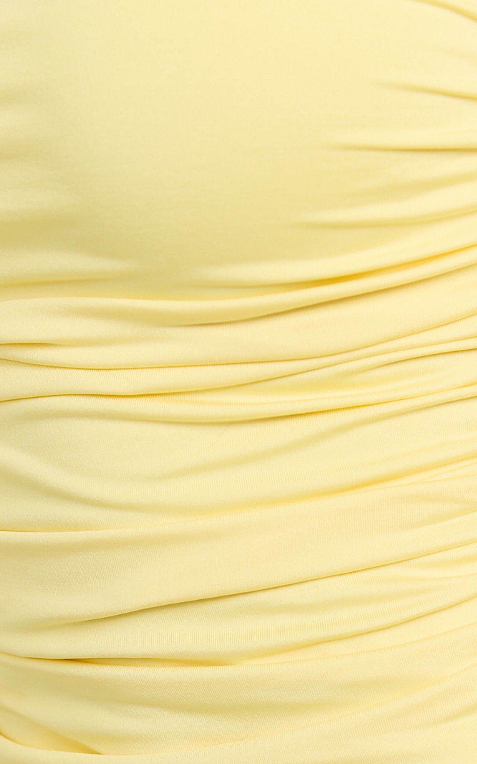 Alina Top - Tie Shoulder Square Neck Ruched Top in Lemon