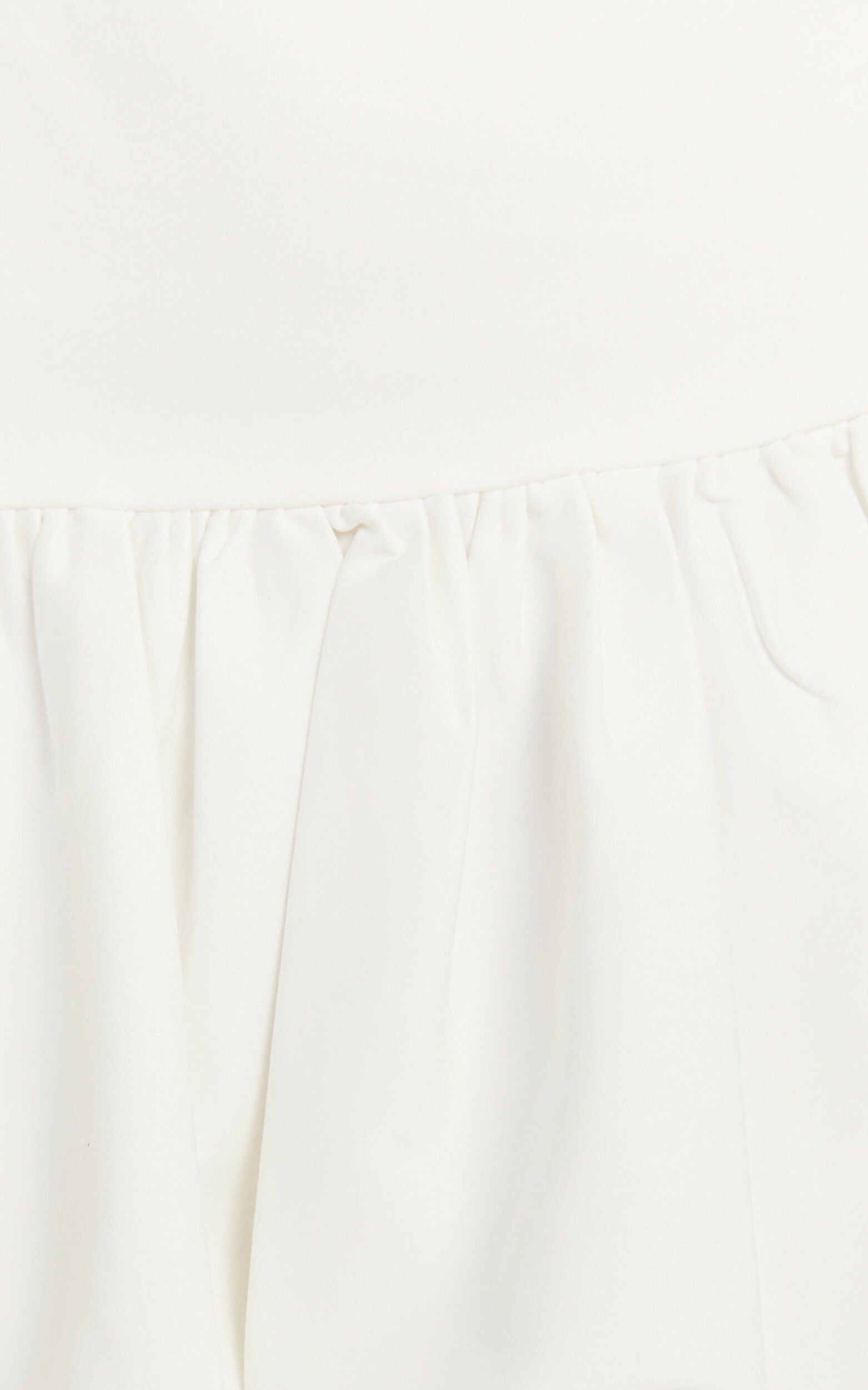 Abellina Mini Skirt - High Waist Bubble Hem Skirt in White