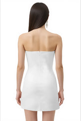 Slipper Orchid Appliqué Mini Dress - White