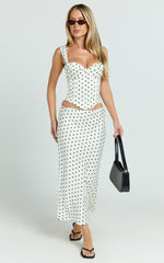 Runaway The Label - Karlita Bustier in White Polka
